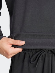 adidas Black Essentials 3-Stripes French Terry Sweat Top - Image 5 of 6
