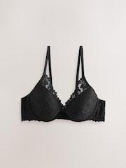 Black Push Up Padded Plunge Lace Ultimate Comfort  Bra - Image 4 of 6
