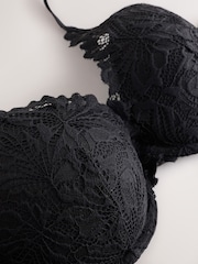 Black Push Up Padded Plunge Lace Ultimate Comfort  Bra - Image 5 of 6
