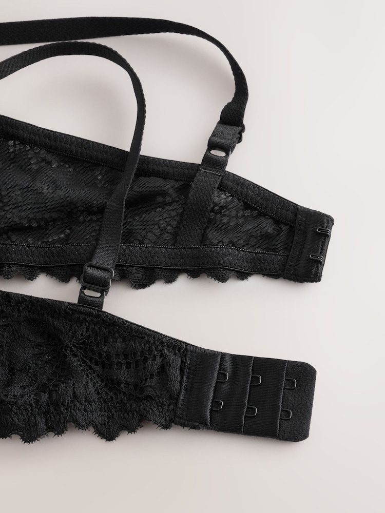 Black Push Up Padded Plunge Lace Ultimate Comfort Bra - Image 6 of 6 Black Push Up Padded Plunge Lace Ultimate Comfort Bra - Image 6 of 6