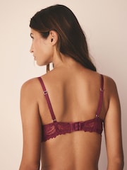 Burgundy Red Non Padded Full Cup Lace Ultimate Comfort  Bra - Image 3 of 7