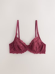 Burgundy Red Non Padded Full Cup Lace Ultimate Comfort  Bra - Image 5 of 7