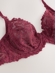 Burgundy Red Non Padded Full Cup Lace Ultimate Comfort  Bra - Image 6 of 7