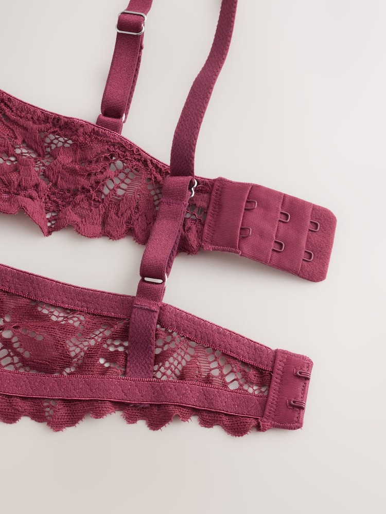 Burgundy Red Non Padded Full Cup Lace Ultimate Comfort Bra - Image 7 of 7 Burgundy Red Non Padded Full Cup Lace Ultimate Comfort Bra - Image 7 of 7