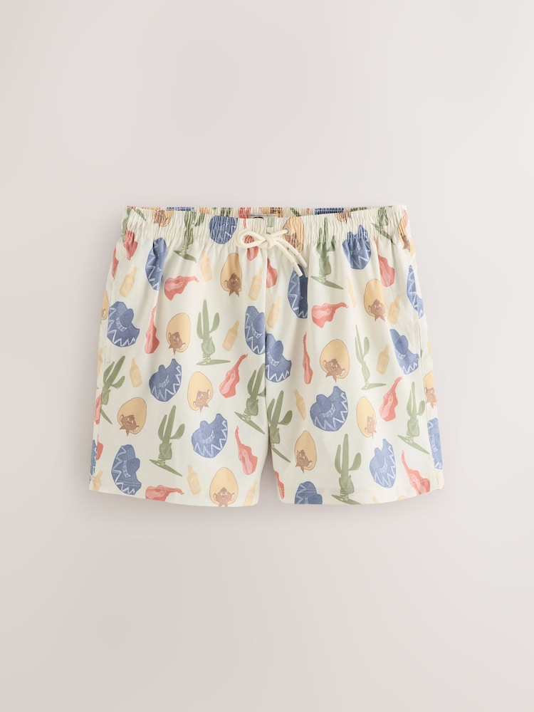 Speedy Gonzales Print 5 Inch Swim Shorts with Linen - Image 1 of 4 Speedy Gonzales Print 5 Inch Swim Shorts with Linen - Image 1 of 4