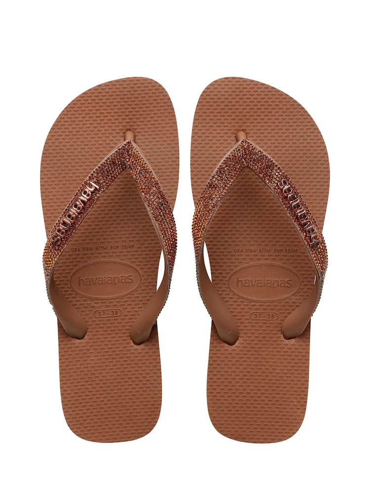 Havaianas Brown Top Glow Flip Flops - Image 1 of 7
