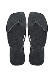 Crno - Havaianas Slim Square Sparkle Flip Flops - Slika 1 od 8