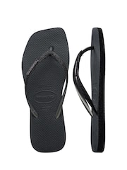 Crno - Havaianas Slim Square Sparkle Flip Flops - Slika 2 od 8