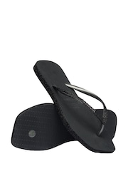 Crno - Havaianas Slim Square Sparkle Flip Flops - Slika 3 od 8