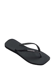 Crno - Havaianas Slim Square Sparkle Flip Flops - Slika 4 od 8