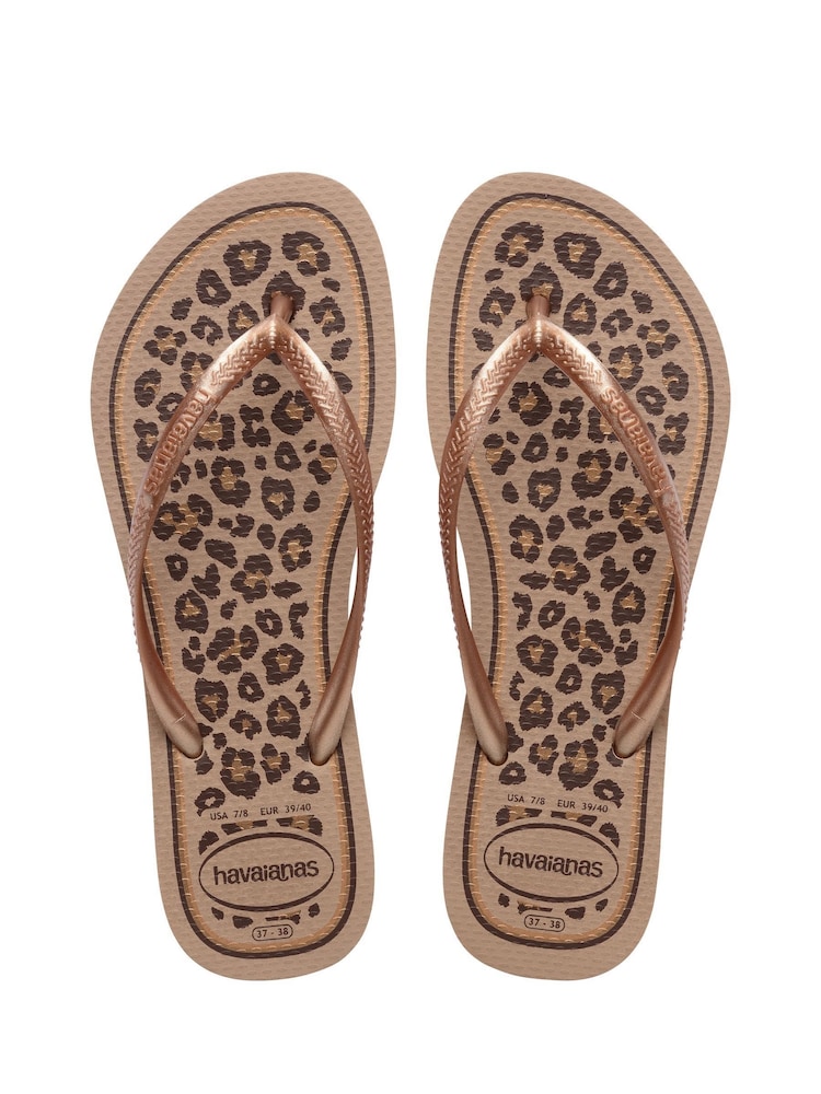 Havaianas Rose Gold Slim Flip Flops - Image 1 of 7