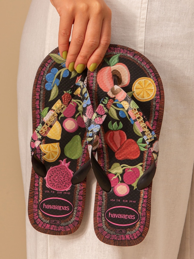 Crno - Havaianas Top Tropicalia Vibes Flip Flops - Slika 1 od 7