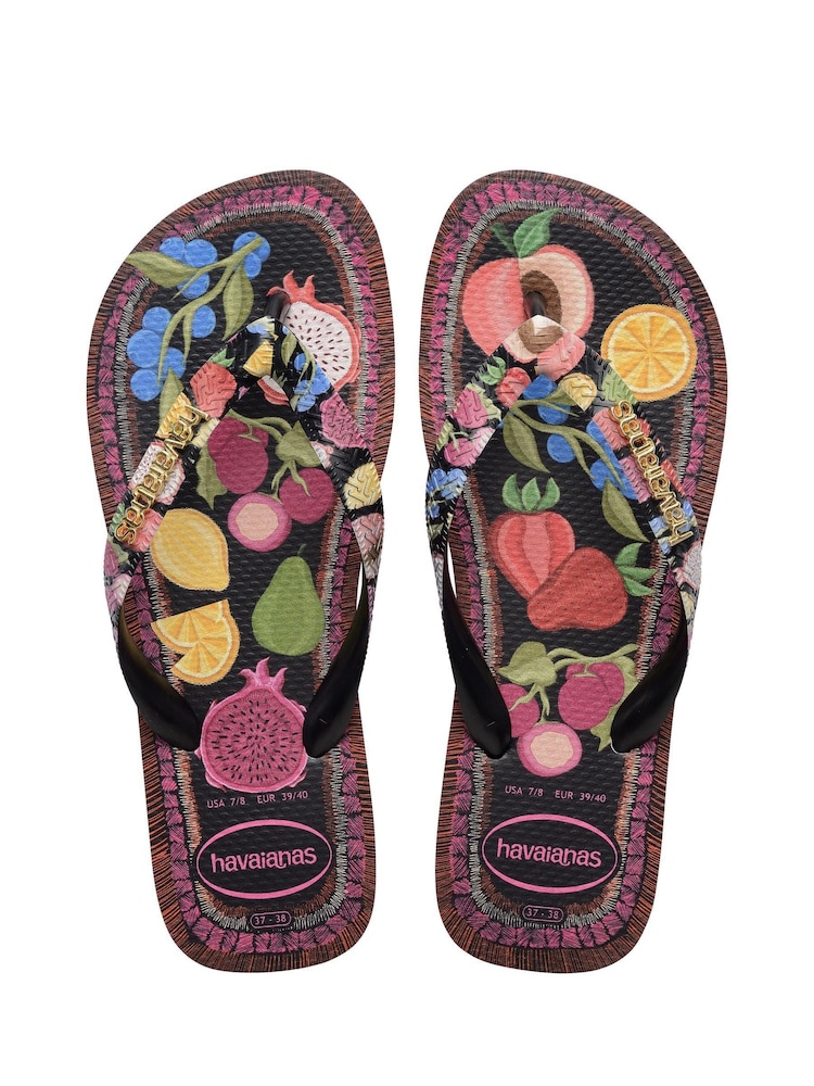Crno - Havaianas Top Tropicalia Vibes Flip Flops - Slika 2 od 7