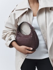 Berry Red Weave Hand Held Bag - Image 3 of 8