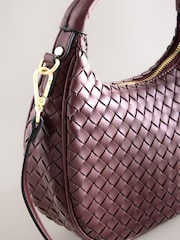 Berry Red Weave Hand Held Bag - Image 6 of 8