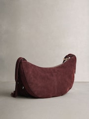 Berry Red - N. Premium Leather Fringe Shoulder Bag - Imagem 5 de 7