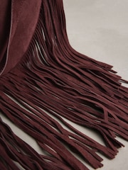 Berry Red - N. Premium Leather Fringe Shoulder Bag - Imagem 6 de 7