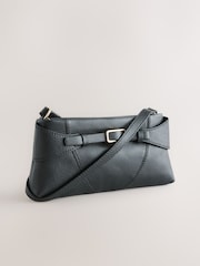 Black Leather Belted Cross-Body Bag - Image 1 of 5
