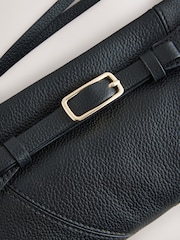Black Leather Belted Cross-Body Bag - Image 3 of 5