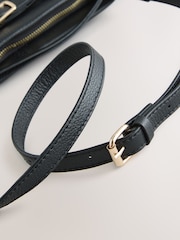 Black Leather Belted Cross-Body Bag - Image 4 of 5