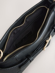 Black Leather Belted Cross-Body Bag - Image 5 of 5