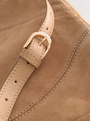 Sand Leather Belted Messenger Shoulder Bag - Image 3 of 5