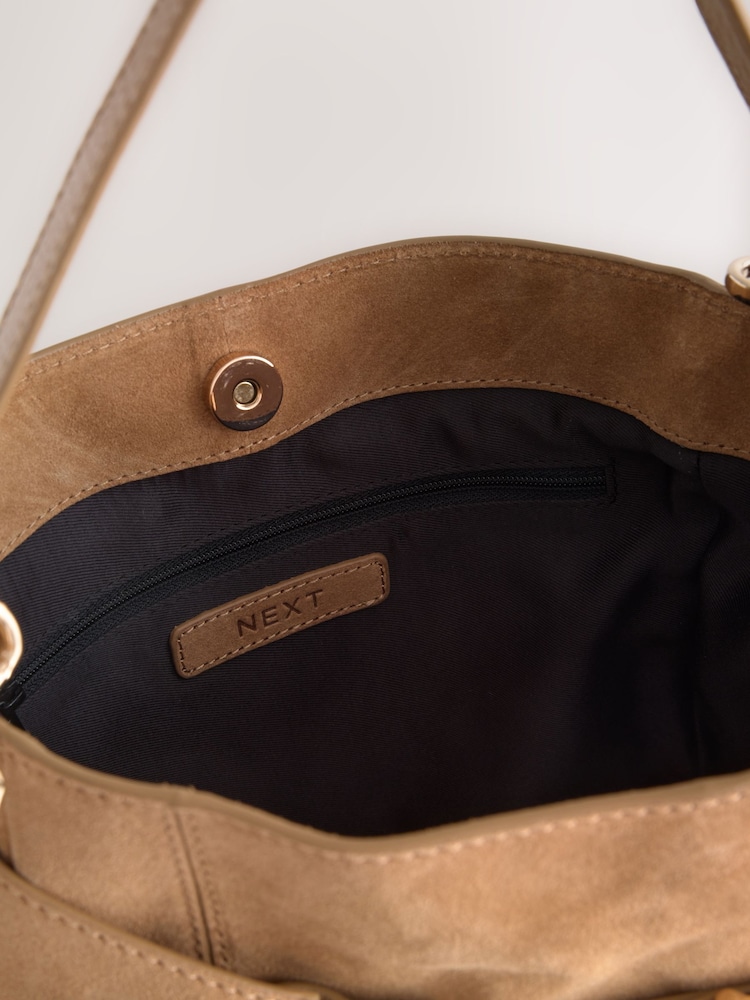 Sand Leather Belted Messenger Shoulder Bag - Image 5 of 5 Sand Leather Belted Messenger Shoulder Bag - Image 5 of 5