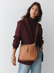 Tan Brown Casual Messenger Cross-Body Bag - Image 1 of 10