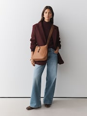 Tan Brown Casual Messenger Cross-Body Bag - Image 2 of 10
