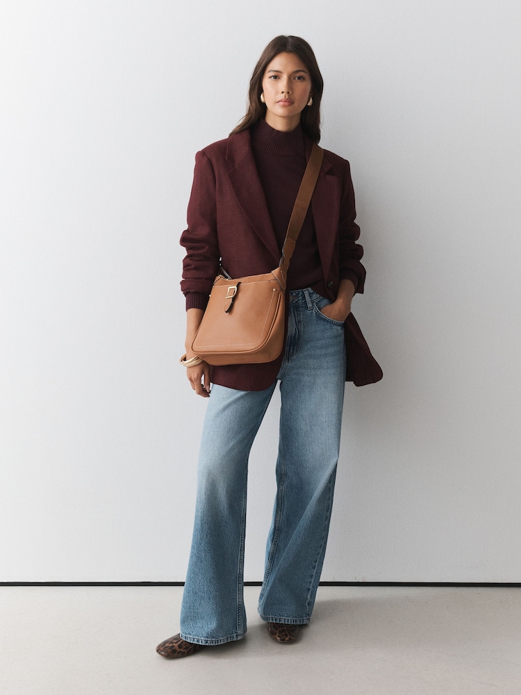Tan Brown Casual Messenger Cross-Body Bag - Image 2 of 10