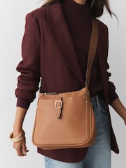 Tan Brown Casual Messenger Cross-Body Bag - Image 3 of 10