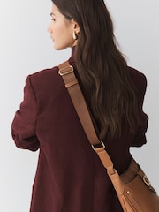 Tan Brown Casual Messenger Cross-Body Bag - Image 4 of 10