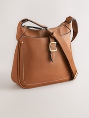 Tan Brown Casual Messenger Cross-Body Bag - Image 5 of 10