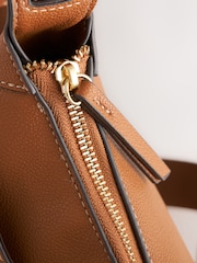Tan Brown Casual Messenger Cross-Body Bag - Image 8 of 10