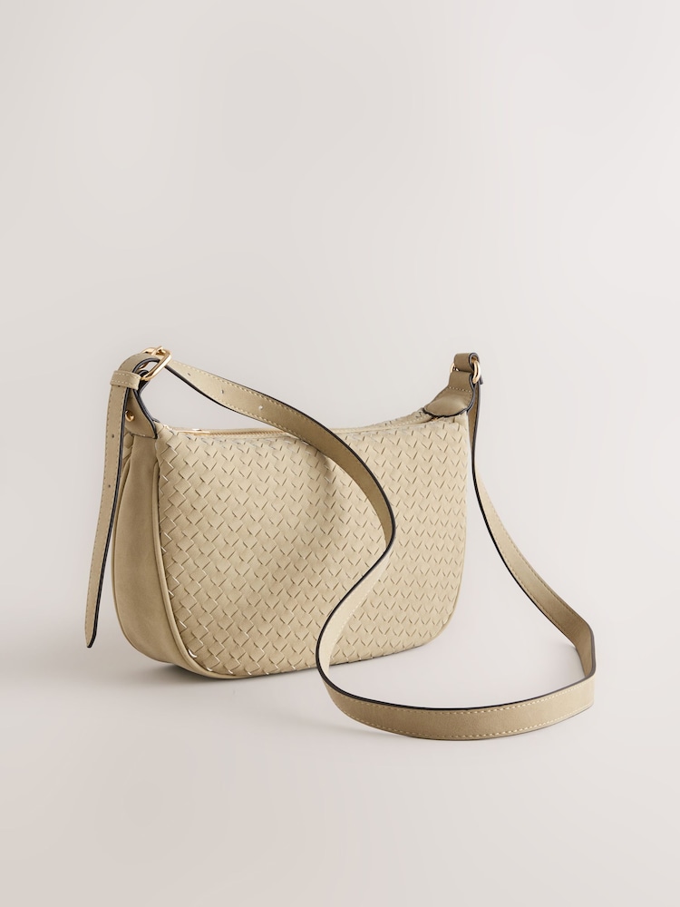Stone Weave Sling Cross Body Bag - Image 1 of 5 Stone Weave Sling Cross Body Bag - Image 1 of 5