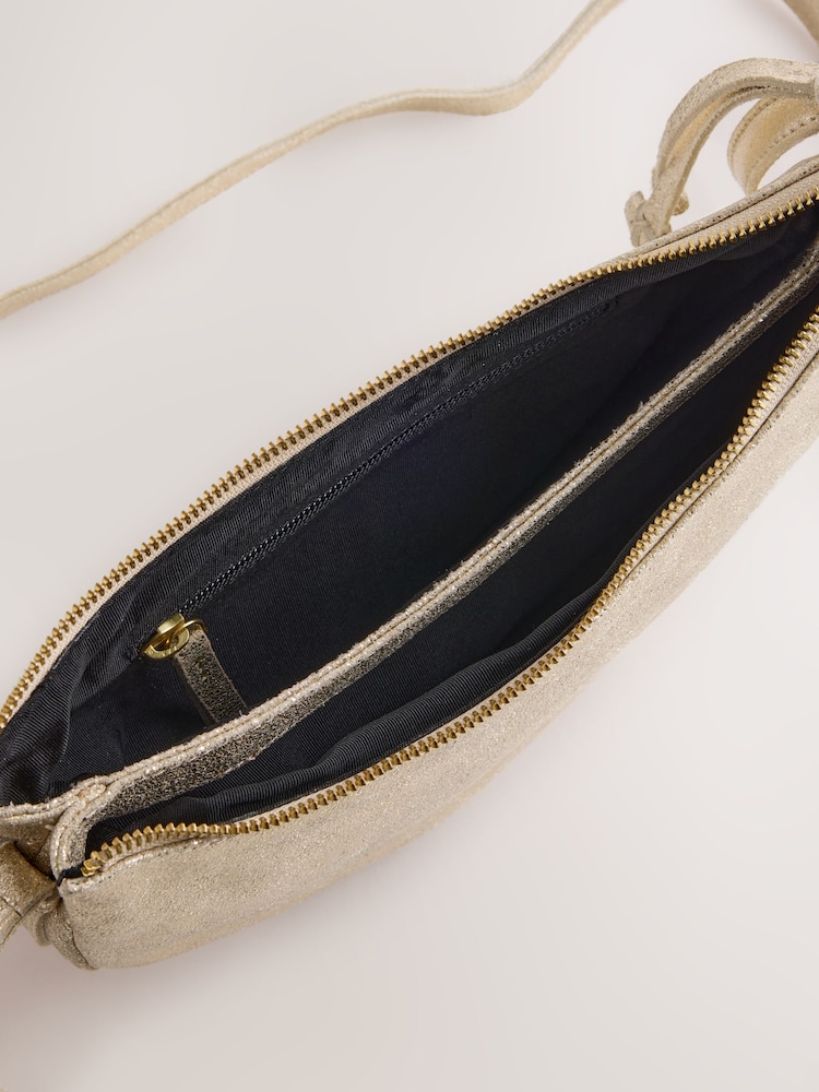 Metallic Leather Cross-Body Bag - Image 5 of 5 Metallic Leather Cross-Body Bag - Image 5 of 5