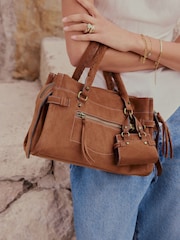 Tan Brown Charm Hand Held Bag - Image 3 of 3