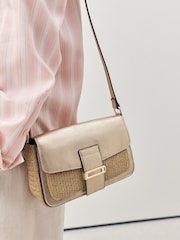 Metallic Raffia Effect Hardware Cross-Body Bag - Image 3 of 3