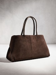 Chocolate Brown N. Premium Leather Belted Hand Held Bag - Image 6 of 9