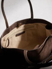 Chocolate Brown N. Premium Leather Belted Hand Held Bag - Image 7 of 9