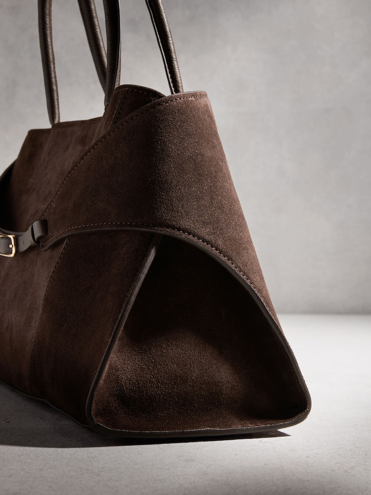 Chocolate Brown N. Premium Leather Belted Hand Held Bag - Image 9 of 9 Chocolate Brown N. Premium Leather Belted Hand Held Bag - Image 9 of 9