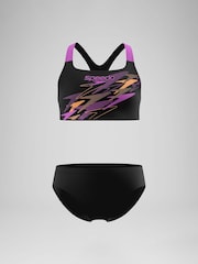 Speedo Black Medley Logo Racerback Bikini Set - Image 1 of 6
