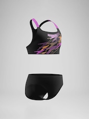 Speedo Black Medley Logo Racerback Bikini Set - Image 3 of 6