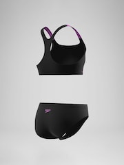 Speedo Black Medley Logo Racerback Bikini Set - Image 4 of 6