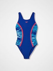 Speedo Blue Hyperboom Splice Muscleback Swimsuit - Image 1 of 2