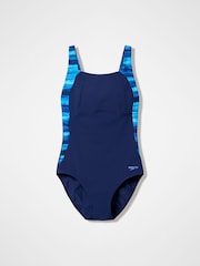Speedo Blue Print Body Shaping Lustre Swimsuit - Image 11 of 11