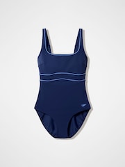 Speedo Blue Solid Contour Eclipse Swimsuit - Image 11 of 11