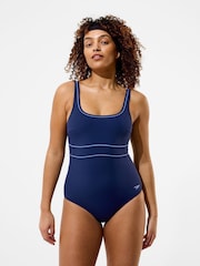 Speedo Blue Solid Contour Eclipse Swimsuit - Image 6 of 6