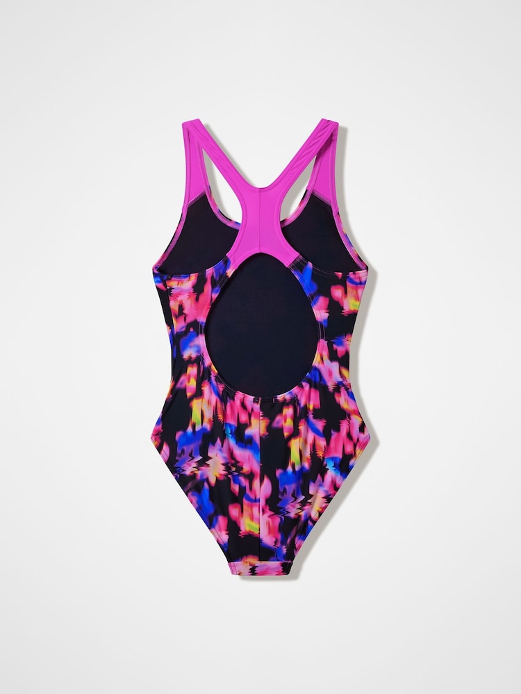 Speedo Black Print Splashback Swimsuit - Image 2 of 2