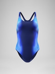 Speedo Blue Print Medalist Swimsuit - Image 1 of 6